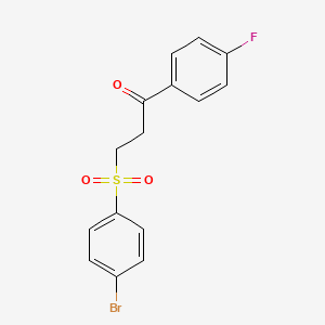 molecular formula C15H12BrFO3S B2903031 3-[(4-Bromophenyl)sulfonyl]-1-(4-fluorophenyl)-1-propanone CAS No. 868255-91-8