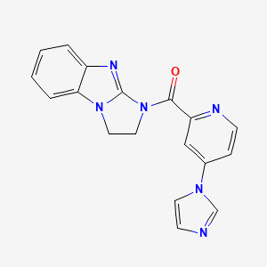 molecular formula C18H14N6O B2903033 (4-(1H-imidazol-1-yl)pyridin-2-yl)(2,3-dihydro-1H-benzo[d]imidazo[1,2-a]imidazol-1-yl)methanone CAS No. 1421524-20-0