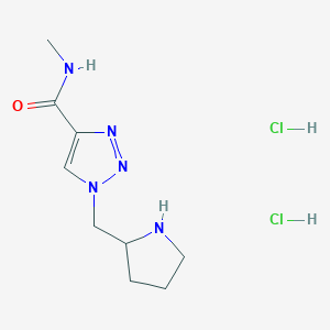 molecular formula C9H17Cl2N5O B2903036 N-Methyl-1-(pyrrolidin-2-ylmethyl)triazole-4-carboxamide;dihydrochloride CAS No. 2260932-04-3