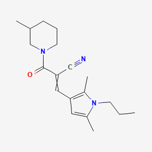 3-(2,5-dimethyl-1-propyl-1H-pyrrol-3-yl)-2-(3-methylpiperidine-1-carbonyl)prop-2-enenitrile