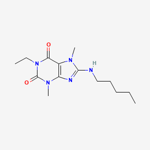 molecular formula C14H23N5O2 B2903042 1-ethyl-3,7-dimethyl-8-(pentylamino)-1H-purine-2,6(3H,7H)-dione CAS No. 1202988-50-8