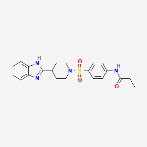 molecular formula C21H24N4O3S B2903045 N-(4-((4-(1H-benzo[d]imidazol-2-yl)piperidin-1-yl)sulfonyl)phenyl)propionamide CAS No. 886904-77-4