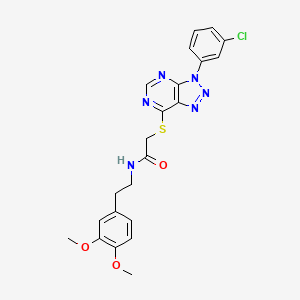 molecular formula C22H21ClN6O3S B2903048 2-((3-(3-chlorophenyl)-3H-[1,2,3]triazolo[4,5-d]pyrimidin-7-yl)thio)-N-(3,4-dimethoxyphenethyl)acetamide CAS No. 941956-39-4