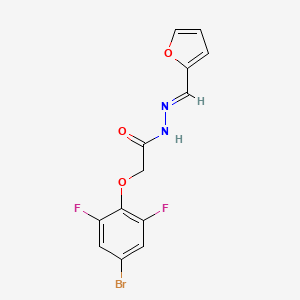 (E)-2-(4-bromo-2,6-difluorophenoxy)-N'-(furan-2-ylmethylene)acetohydrazide
