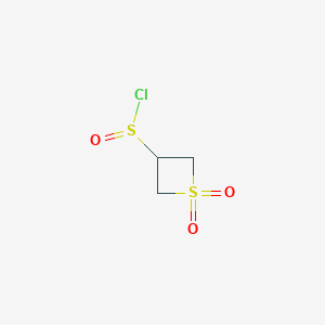 molecular formula C3H5ClO3S2 B2903054 1,1-Dioxothietane-3-sulfinyl chloride CAS No. 2137859-33-5
