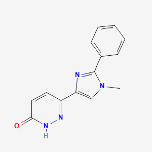 molecular formula C14H12N4O B2903063 6-(1-methyl-2-phenyl-1H-imidazol-4-yl)-3(2H)-pyridazinone CAS No. 94937-83-4