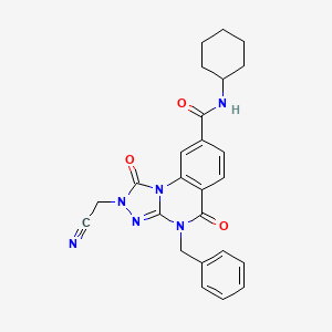 4-benzyl-2-(cyanomethyl)-N-cyclohexyl-1,5-dioxo-1,2,4,5-tetrahydro[1,2,4]triazolo[4,3-a]quinazoline-8-carboxamide