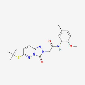 molecular formula C19H23N5O3S B2903070 2-(6-(tert-butylthio)-3-oxo-[1,2,4]triazolo[4,3-b]pyridazin-2(3H)-yl)-N-(2-methoxy-5-methylphenyl)acetamide CAS No. 1040653-37-9