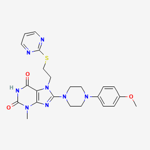 8-[4-(4-Methoxyphenyl)piperazin-1-yl]-3-methyl-7-(2-pyrimidin-2-ylsulfanylethyl)purine-2,6-dione