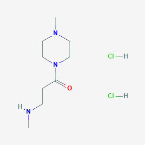 molecular formula C9H21Cl2N3O B2903085 3-(Methylamino)-1-(4-methylpiperazin-1-yl)propan-1-one;dihydrochloride CAS No. 2411306-62-0