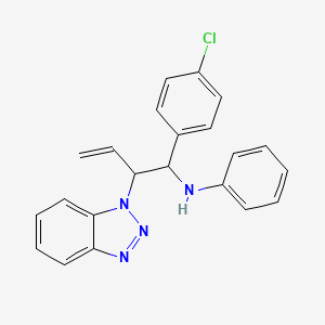 molecular formula C22H19ClN4 B2903087 N-[2-(benzotriazol-1-yl)-1-(4-chlorophenyl)but-3-enyl]aniline CAS No. 315179-63-6