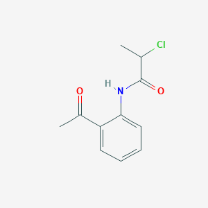 molecular formula C11H12ClNO2 B2903091 N-(2-acetylphenyl)-2-chloropropanamide CAS No. 156001-00-2