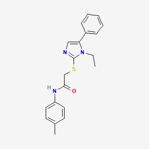 molecular formula C20H21N3OS B2903100 2-((1-ethyl-5-phenyl-1H-imidazol-2-yl)thio)-N-(p-tolyl)acetamide CAS No. 862555-27-9