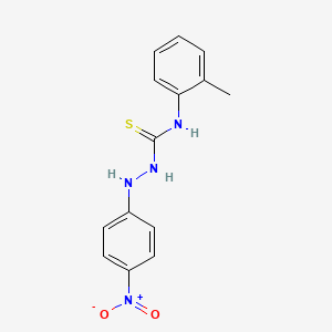 molecular formula C14H14N4O2S B2903105 2-(4-nitrophenyl)-N-(o-tolyl)hydrazinecarbothioamide CAS No. 20131-57-1