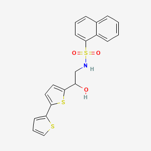 molecular formula C20H17NO3S3 B2903111 N-(2-{[2,2'-bithiophene]-5-yl}-2-hydroxyethyl)naphthalene-1-sulfonamide CAS No. 2097933-20-3