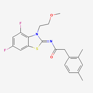 B2903114 (E)-N-(4,6-difluoro-3-(2-methoxyethyl)benzo[d]thiazol-2(3H)-ylidene)-2-(2,4-dimethylphenyl)acetamide CAS No. 1006981-84-5