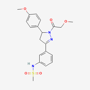 molecular formula C20H23N3O5S B2903115 N-[3-[2-(2-methoxyacetyl)-3-(4-methoxyphenyl)-3,4-dihydropyrazol-5-yl]phenyl]methanesulfonamide CAS No. 851718-77-9