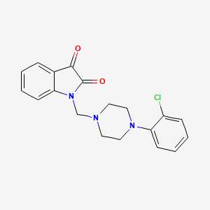 molecular formula C19H18ClN3O2 B2903117 1-((4-(2-Chlorophenyl)piperazin-1-yl)methyl)indoline-2,3-dione CAS No. 312590-08-2