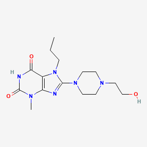 molecular formula C15H24N6O3 B2903118 8-(4-(2-hydroxyethyl)piperazin-1-yl)-3-methyl-7-propyl-1H-purine-2,6(3H,7H)-dione CAS No. 941916-84-3