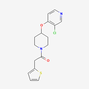 molecular formula C16H17ClN2O2S B2903120 1-(4-((3-Chloropyridin-4-yl)oxy)piperidin-1-yl)-2-(thiophen-2-yl)ethanone CAS No. 2034315-74-5