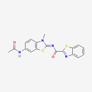 (E)-N-(6-acetamido-3-methylbenzo[d]thiazol-2(3H)-ylidene)benzo[d]thiazole-2-carboxamide
