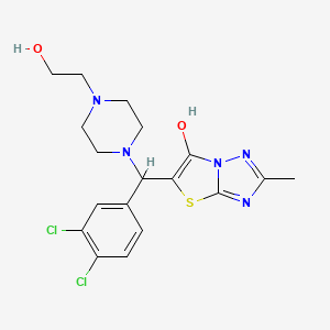 5-((3,4-Dichlorophenyl)(4-(2-hydroxyethyl)piperazin-1-yl)methyl)-2-methylthiazolo[3,2-b][1,2,4]triazol-6-ol