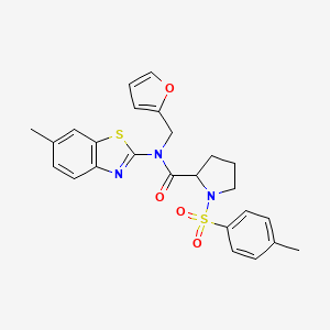 N-(furan-2-ylmethyl)-N-(6-methylbenzo[d]thiazol-2-yl)-1-tosylpyrrolidine-2-carboxamide