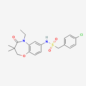 1-(4-chlorophenyl)-N-(5-ethyl-3,3-dimethyl-4-oxo-2,3,4,5-tetrahydrobenzo[b][1,4]oxazepin-7-yl)methanesulfonamide