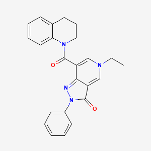 molecular formula C24H22N4O2 B2903141 5-ethyl-2-phenyl-7-(1,2,3,4-tetrahydroquinoline-1-carbonyl)-2H-pyrazolo[4,3-c]pyridin-3(5H)-one CAS No. 923151-24-0