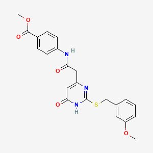 Methyl 4-(2-(2-((3-methoxybenzyl)thio)-6-oxo-1,6-dihydropyrimidin-4-yl)acetamido)benzoate