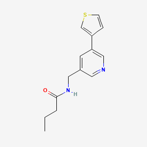 N-((5-(thiophen-3-yl)pyridin-3-yl)methyl)butyramide
