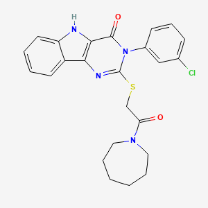 2-[2-(azepan-1-yl)-2-oxoethyl]sulfanyl-3-(3-chlorophenyl)-5H-pyrimido[5,4-b]indol-4-one
