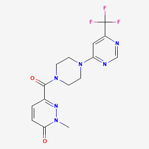 2-methyl-6-(4-(6-(trifluoromethyl)pyrimidin-4-yl)piperazine-1-carbonyl)pyridazin-3(2H)-one