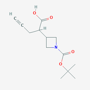 2-[1-[(2-Methylpropan-2-yl)oxycarbonyl]azetidin-3-yl]pent-4-ynoic acid