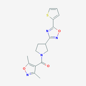 (3,5-Dimethylisoxazol-4-yl)(3-(5-(thiophen-2-yl)-1,2,4-oxadiazol-3-yl)pyrrolidin-1-yl)methanone