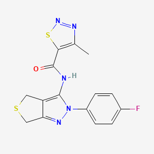 N-(2-(4-fluorophenyl)-4,6-dihydro-2H-thieno[3,4-c]pyrazol-3-yl)-4-methyl-1,2,3-thiadiazole-5-carboxamide