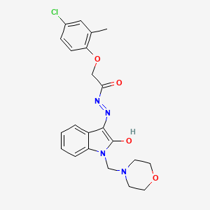 N-(aza(1-(morpholin-4-ylmethyl)-2-oxoindolin-3-ylidene)methyl)-2-(4-chloro-2-methylphenoxy)ethanamide