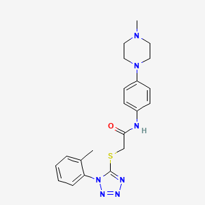 2-[1-(2-methylphenyl)tetrazol-5-yl]sulfanyl-N-[4-(4-methylpiperazin-1-yl)phenyl]acetamide