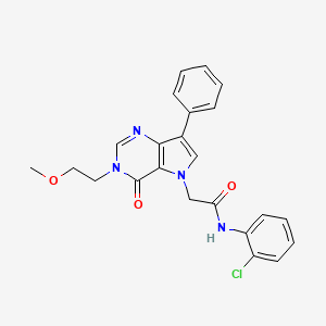 molecular formula C23H21ClN4O3 B2903197 N-(2-chlorophenyl)-2-[3-(2-methoxyethyl)-4-oxo-7-phenyl-3,4-dihydro-5H-pyrrolo[3,2-d]pyrimidin-5-yl]acetamide CAS No. 1226427-06-0