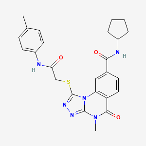 N-cyclopentyl-4-methyl-1-({2-[(4-methylphenyl)amino]-2-oxoethyl}thio)-5-oxo-4,5-dihydro[1,2,4]triazolo[4,3-a]quinazoline-8-carboxamide