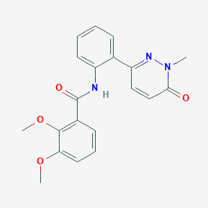 molecular formula C20H19N3O4 B2903200 2,3-dimethoxy-N-(2-(1-methyl-6-oxo-1,6-dihydropyridazin-3-yl)phenyl)benzamide CAS No. 1448066-26-9