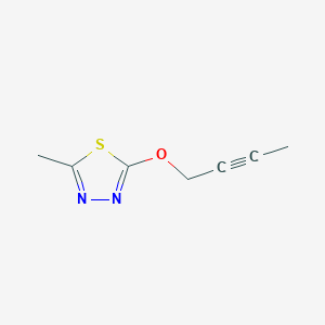 molecular formula C7H8N2OS B2903204 2-(But-2-yn-1-yloxy)-5-methyl-1,3,4-thiadiazole CAS No. 2199343-42-3