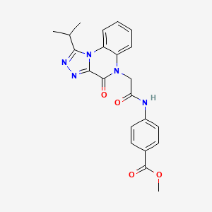 molecular formula C22H21N5O4 B2903208 methyl 4-(2-(1-isopropyl-4-oxo-[1,2,4]triazolo[4,3-a]quinoxalin-5(4H)-yl)acetamido)benzoate CAS No. 1261021-84-4