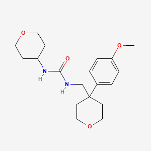 molecular formula C19H28N2O4 B2903210 1-((4-(4-methoxyphenyl)tetrahydro-2H-pyran-4-yl)methyl)-3-(tetrahydro-2H-pyran-4-yl)urea CAS No. 2034480-76-5