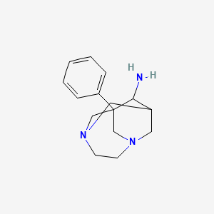 molecular formula C15H21N3 B2903221 1-Phenyl-3,6-diazatricyclo[4.3.1.1~3,8~]undecan-9-amine CAS No. 147084-69-3