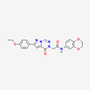 molecular formula C23H21N5O5 B2903225 N-(2,3-dihydro-1,4-benzodioxin-6-yl)-2-[2-(4-ethoxyphenyl)-4-oxopyrazolo[1,5-d][1,2,4]triazin-5(4H)-yl]acetamide CAS No. 1021079-25-3