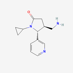 molecular formula C13H17N3O B2903234 (4S,5R)-4-(aminomethyl)-1-cyclopropyl-5-pyridin-3-ylpyrrolidin-2-one CAS No. 1909294-54-7