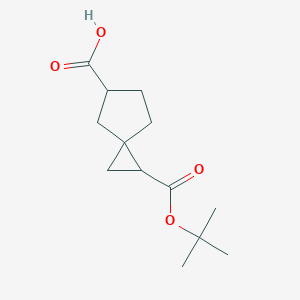 molecular formula C13H20O4 B2903240 2-[(2-Methylpropan-2-yl)oxycarbonyl]spiro[2.4]heptane-6-carboxylic acid CAS No. 2287301-97-5