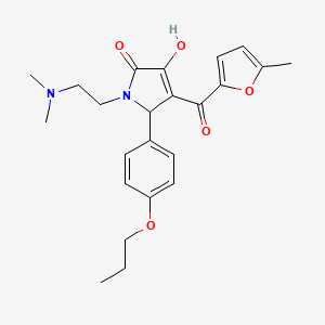 molecular formula C23H28N2O5 B2903241 1-(2-(dimethylamino)ethyl)-3-hydroxy-4-(5-methylfuran-2-carbonyl)-5-(4-propoxyphenyl)-1H-pyrrol-2(5H)-one CAS No. 616856-80-5