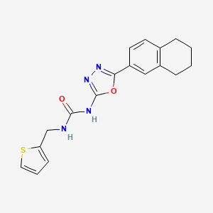 molecular formula C18H18N4O2S B2903246 1-(5-(5,6,7,8-Tetrahydronaphthalen-2-yl)-1,3,4-oxadiazol-2-yl)-3-(thiophen-2-ylmethyl)urea CAS No. 1207025-87-3